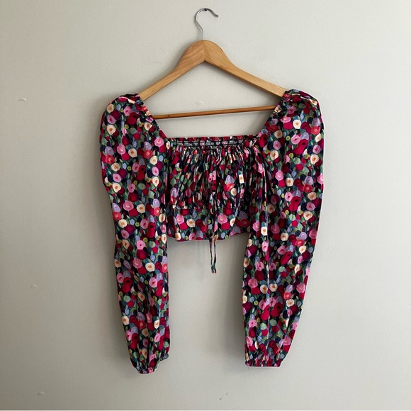 Cute Floral Crop Top and Skirt Set - Picture 2 of 7